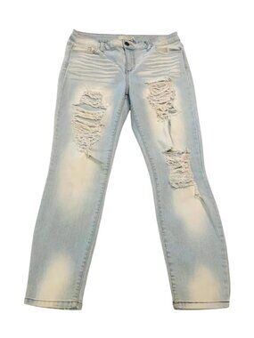 2 FOR $15 Cello Skinny Ripped Two-Tone Distressed Jeans Size 11
